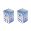 Two transparent boxes with cartoon character illustrations on a white background