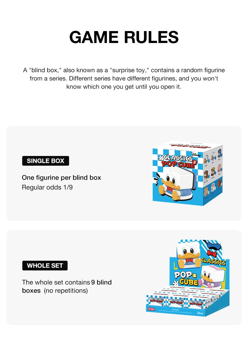 POP MART Disney Classics POP CUBE-2 Series Blind Box Figures
