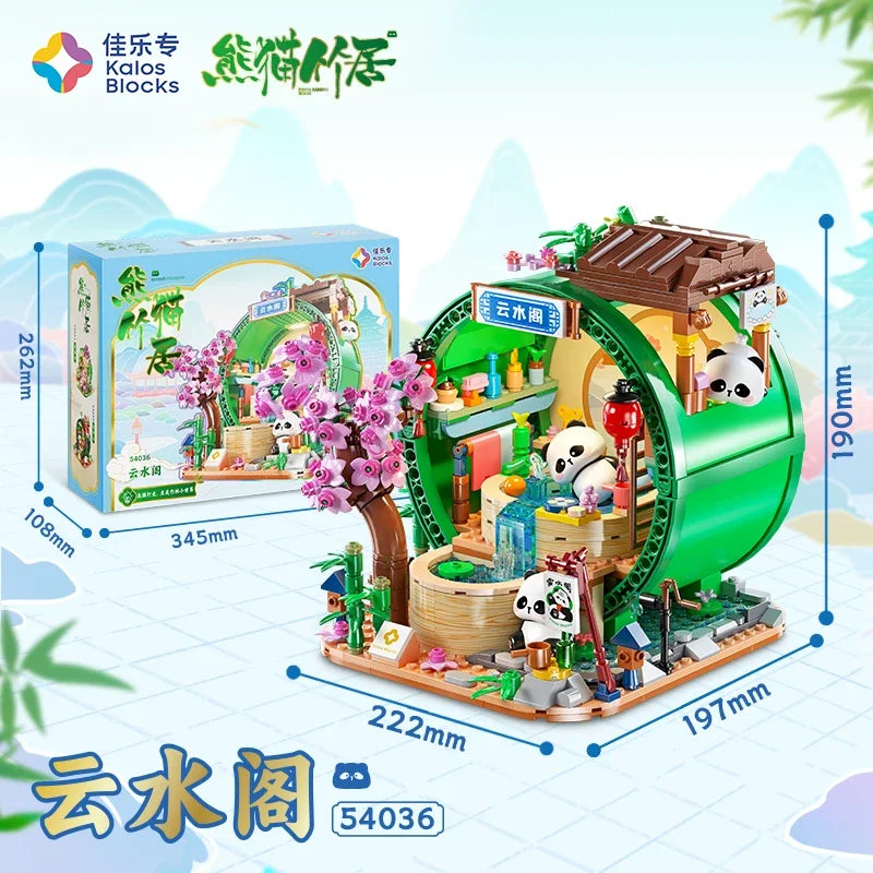 Panda Bamboo House Building Blocks Micro Block Set