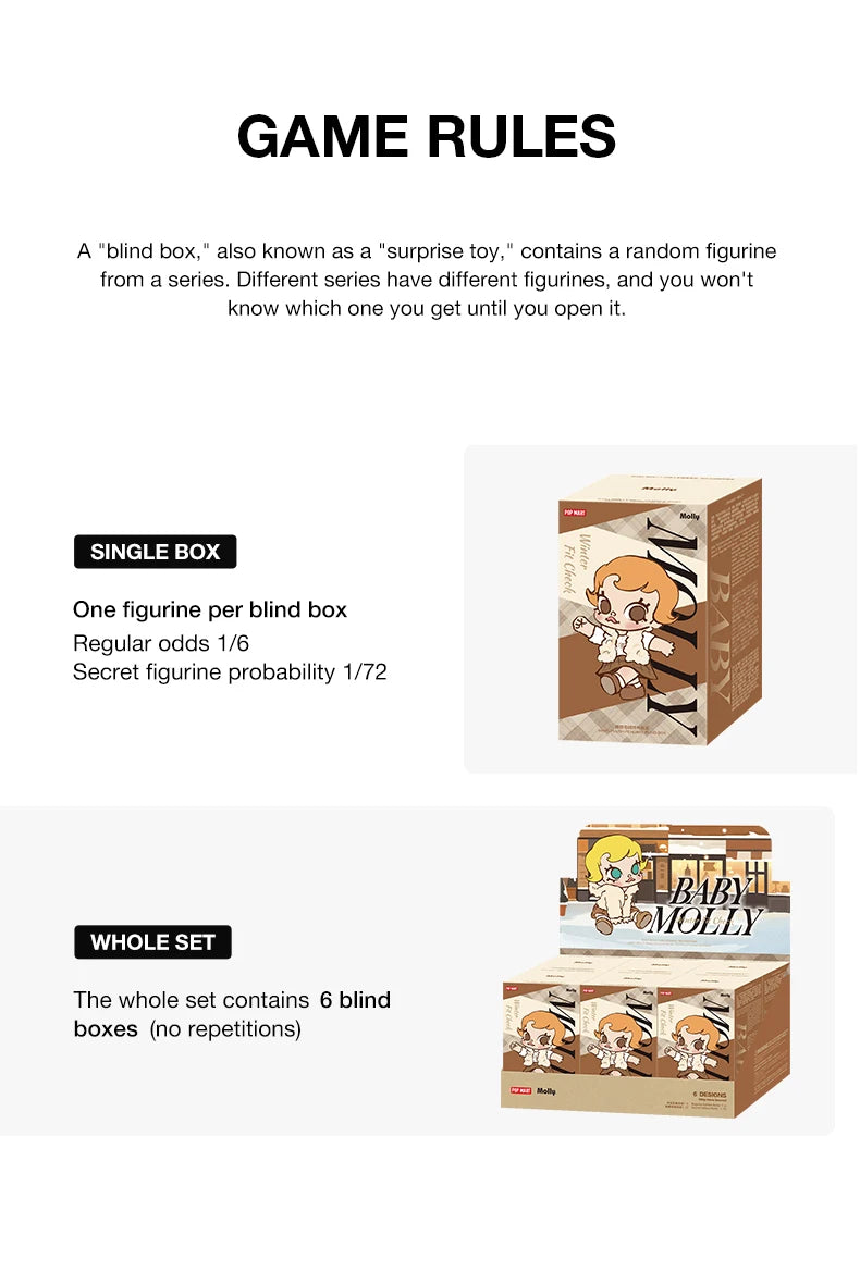 POP MART Baby Molly Winter Fit Check Vinyl Plush Pendant Blind Box