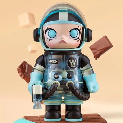 Toy figure in a space suit with a beige background