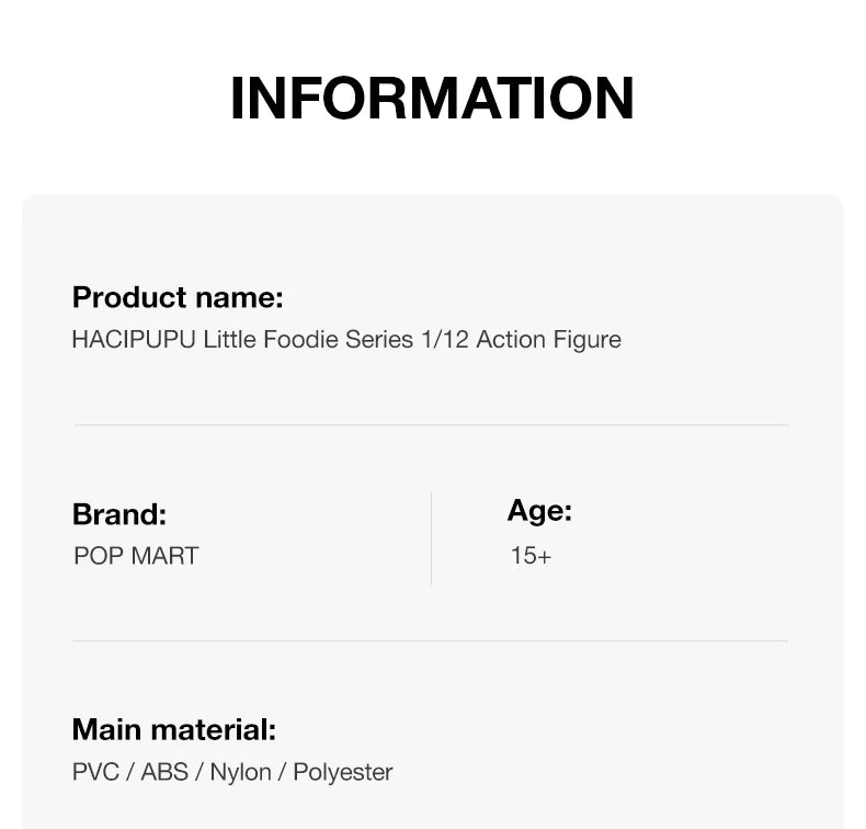 POP MART HACIPUPU Little Foodie Series 1/12 Blind Box Action Figure