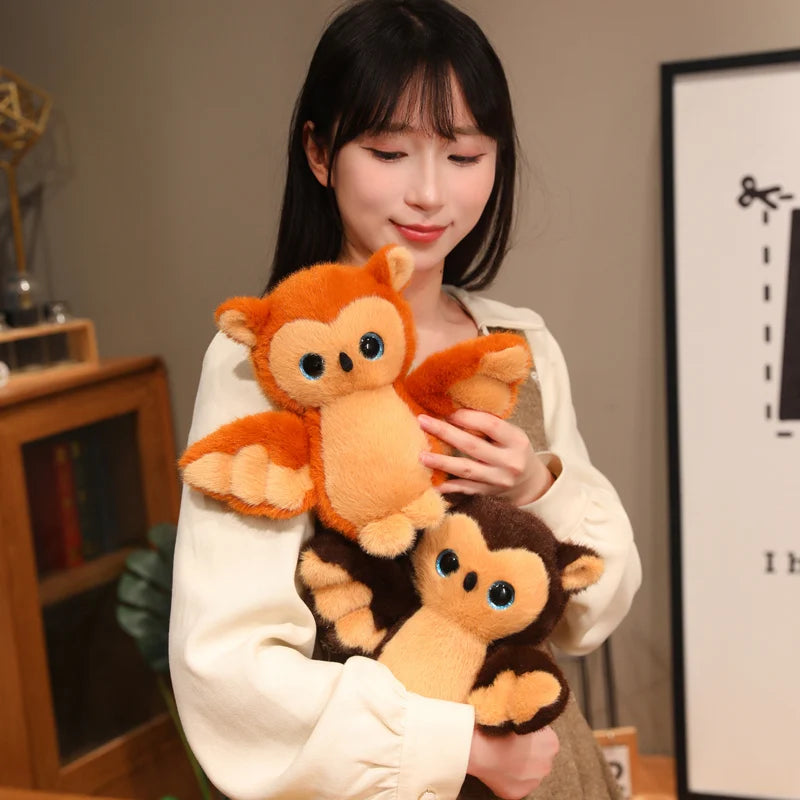Orange&Brown Owl Plush Toy Kawaii Stuffed Animal with Big Sparkly Eyes image 10