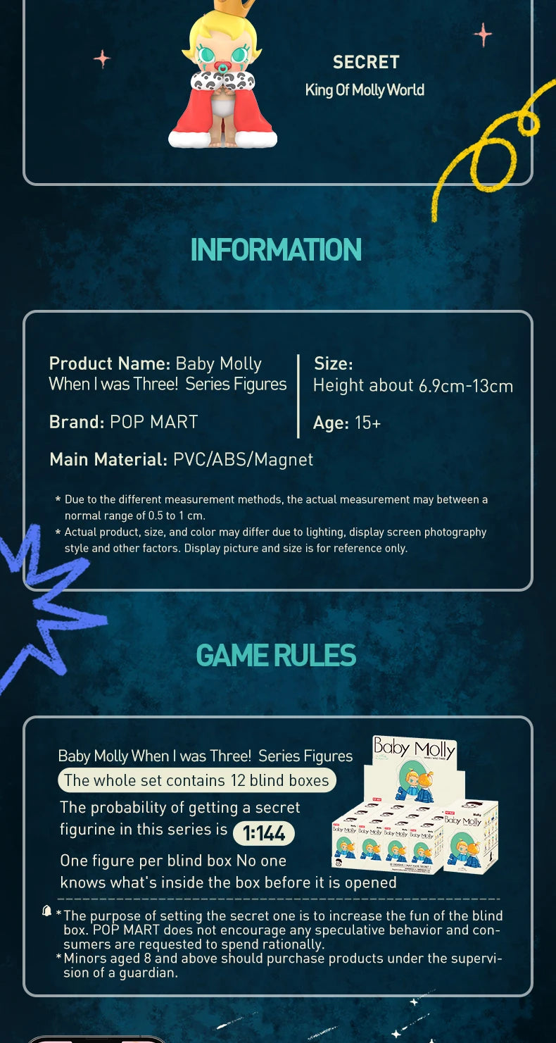 POP MART Baby Molly When I Was Three! Series Blind Box Figures