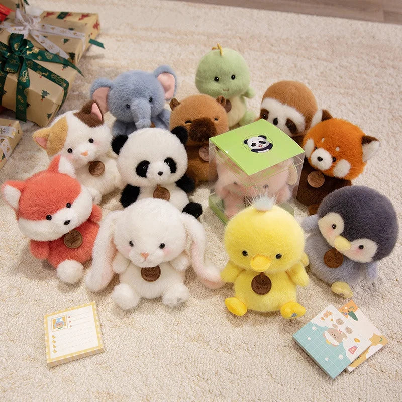 Cute Sitting Animals Plush – Red Panda, Fox, Sloth, Cat, Capybara & Pig