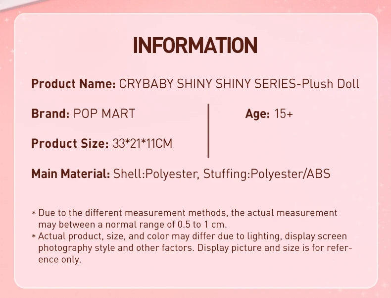 POP MART CRYBABY Shiny Shiny Series Plush Doll