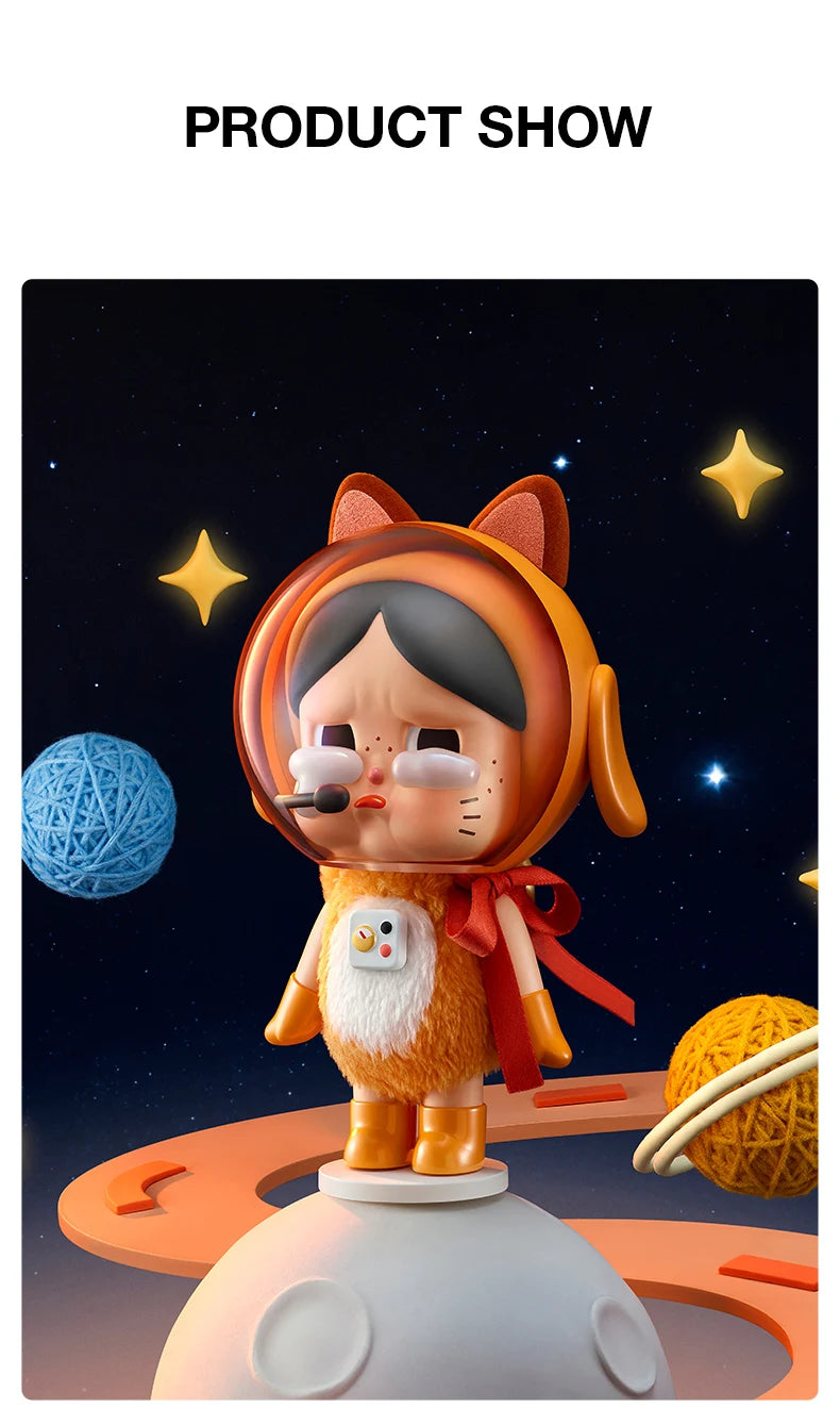 POP MART Crybaby Space Cat Figurine – Orange