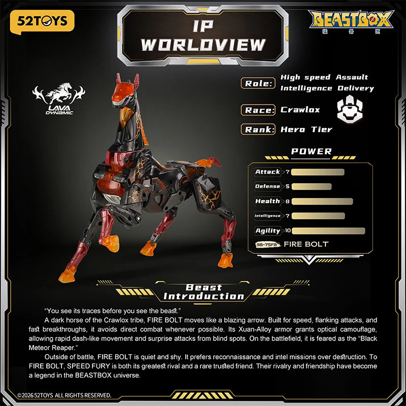 52TOYS BEASTBOX BB-75FB FIRE BOLT Transformation Collectible front product view