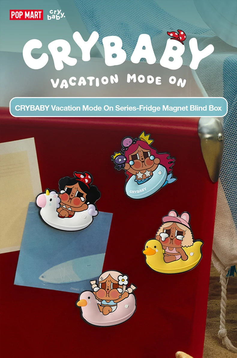 POP MART CRYBABY Vacation Mode On Series Fridge Magnet Blind Box