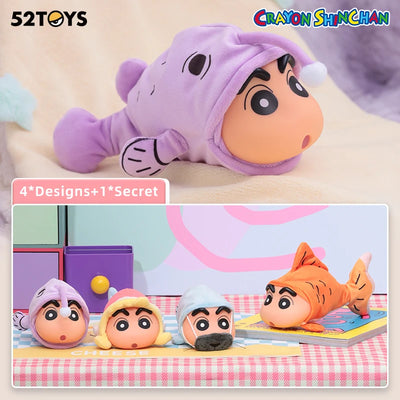 52TOYS Crayon Shinchan Floppy Fish Blind Box Anime Figure Collectible