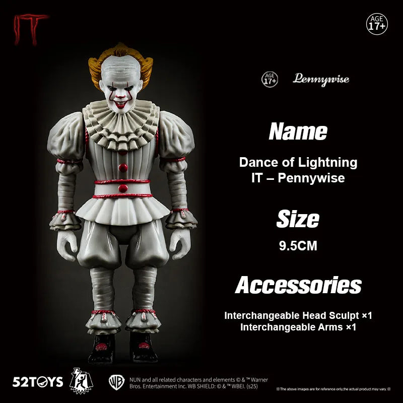 52TOYS Action Figure Dance of Lightning IT-Pennywise, Action Figure Toys, 3.75inch Adjustable Figure Anime Toys Adult Boys Child