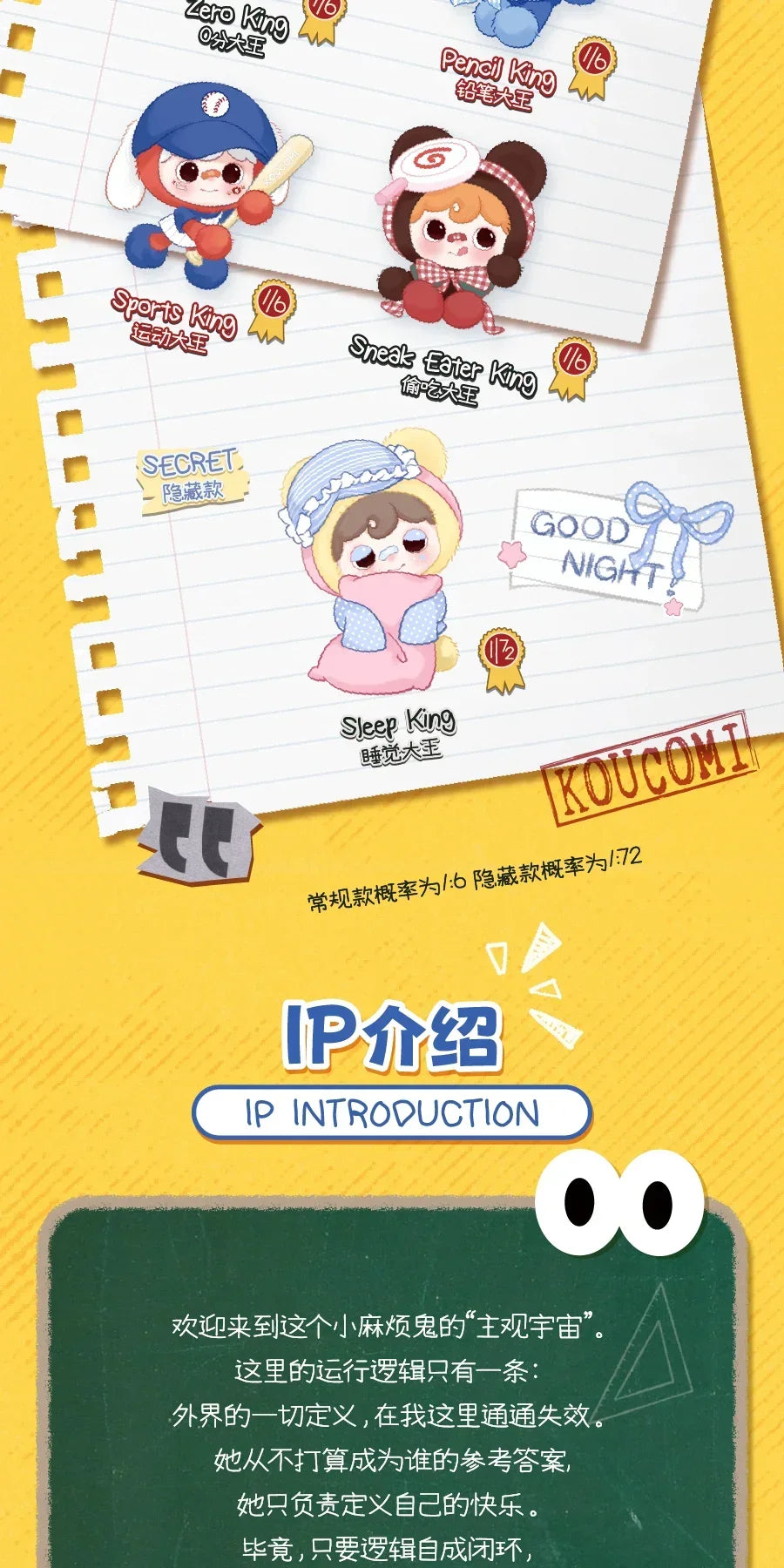 Koucomi I Am King Series Blind Box Cute Plush Pendant image 24