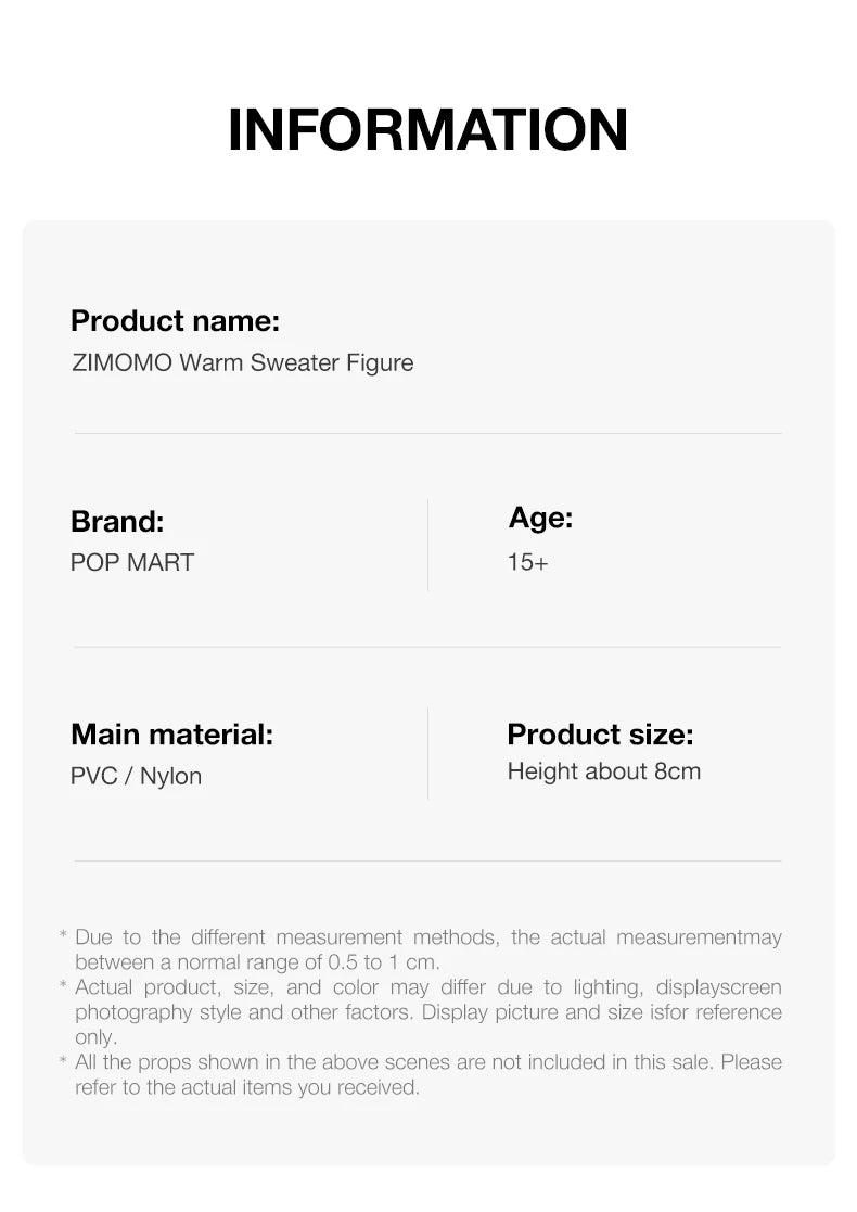 POP MART ZIMOMO Warm Sweater Figure