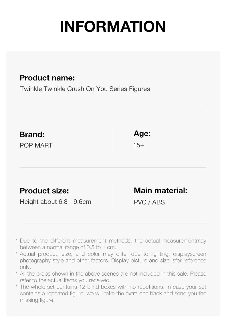 POP MART Twinkle Twinkle Crush On You Series Figures Blind Box