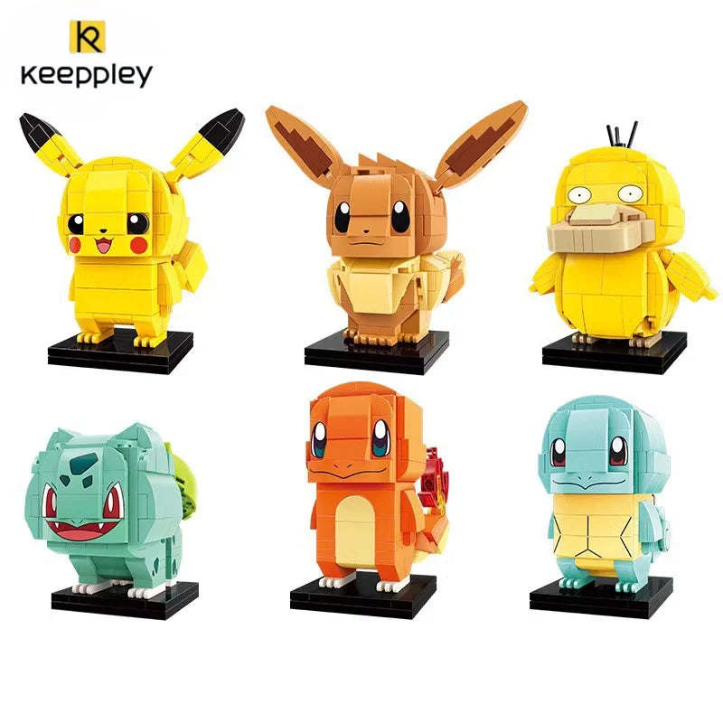 KEEPPLEY Pokémon Brickhead Series Building Blocks Pikachu Bulbasaur Psyduck