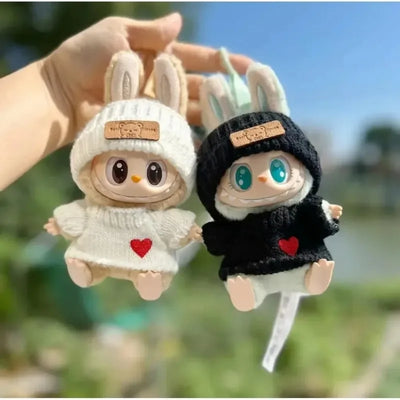 Labubu 17cm Doll Clothes & Accessories | Luxury Outfit with Sweater, Hat, Backpack, Mini Bag