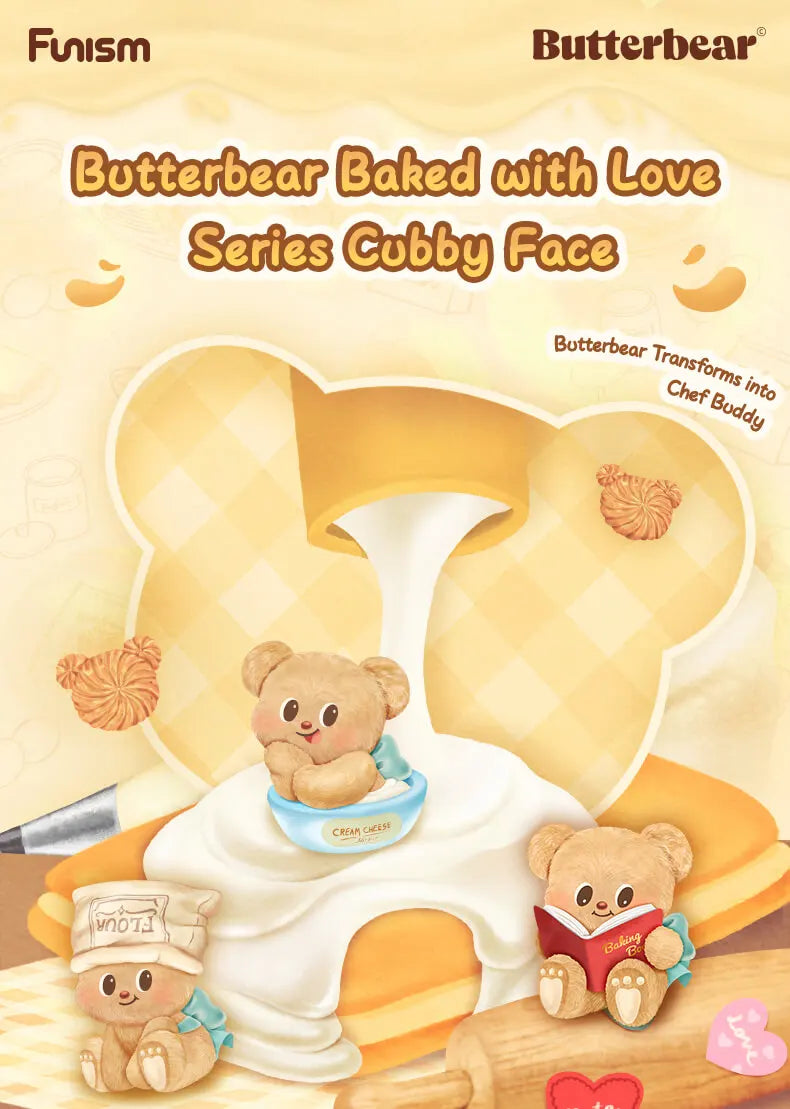 FUNISM Butterbear Baked with Love Cubby Face Blind Box Figures