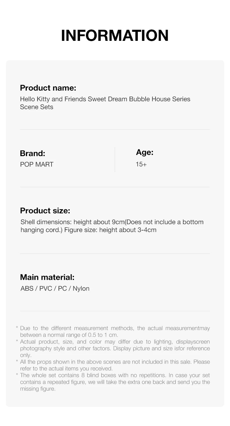 POP MART Hello Kitty Sweet Dream Bubble House Blind Box