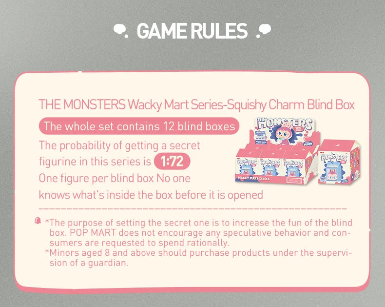 POP MART THE MONSTERS Wacky Mart Series Squishy Charm Blind Box