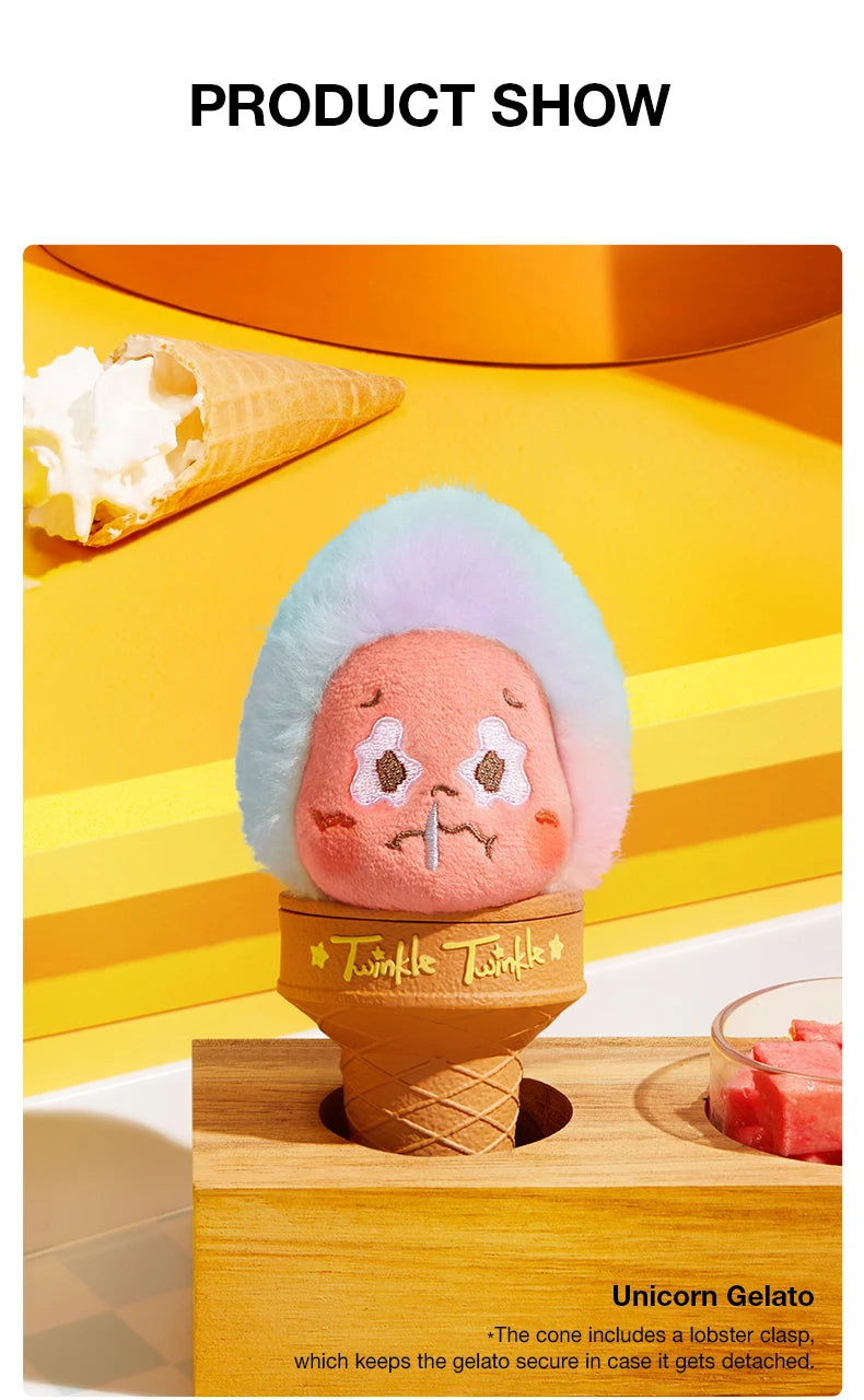 POP MART MOON GELATO Ice Cream Plush Pendant Blind image 12