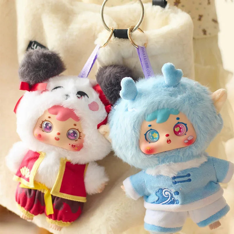 Samuel X Nezha Ao Bing Blind Box Collectibles – two pendant figures from the Nezha series, red and blue designs