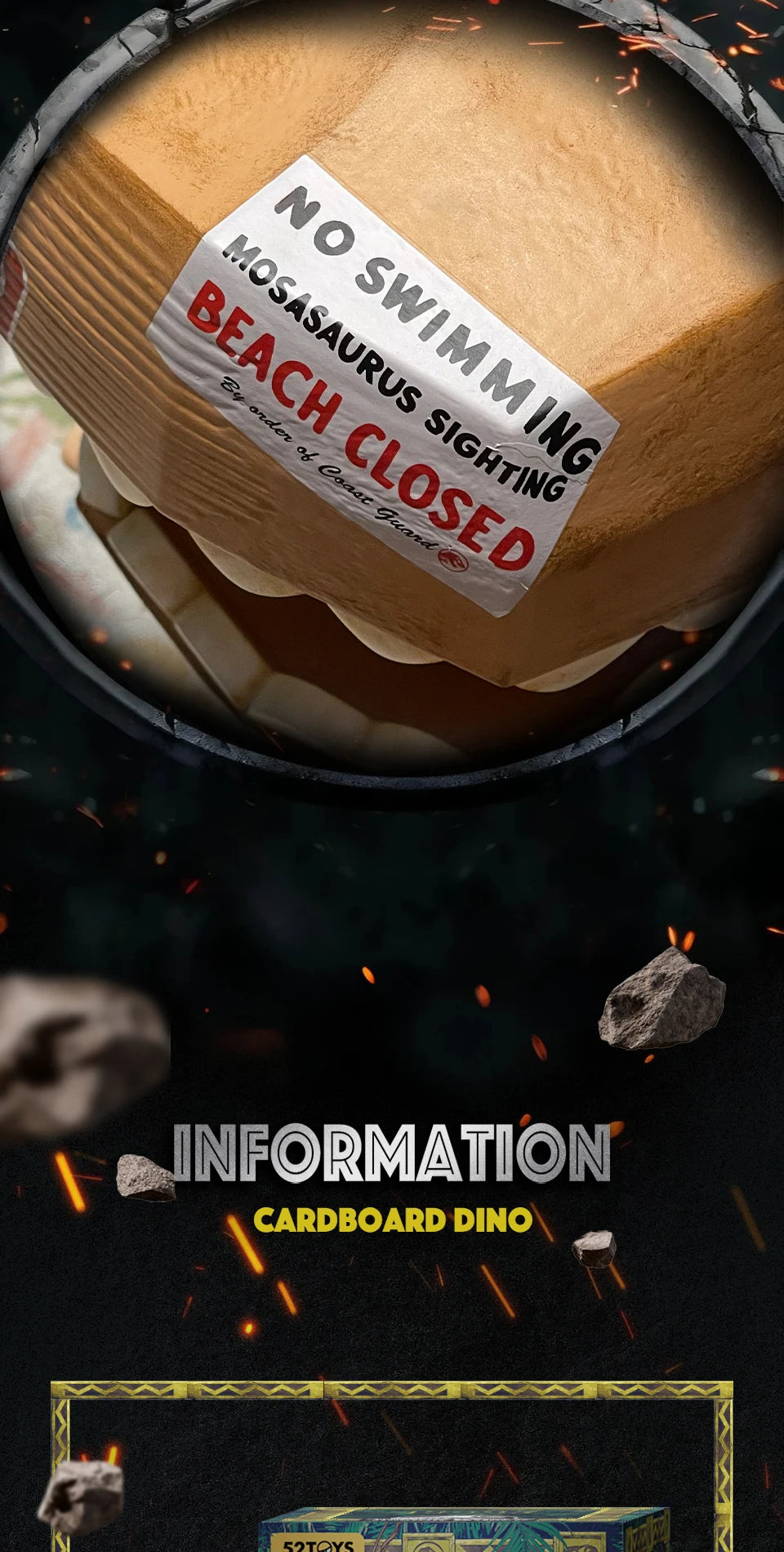 52TOYS NOOK 300% Limited Edition Cardboard Dino Figure