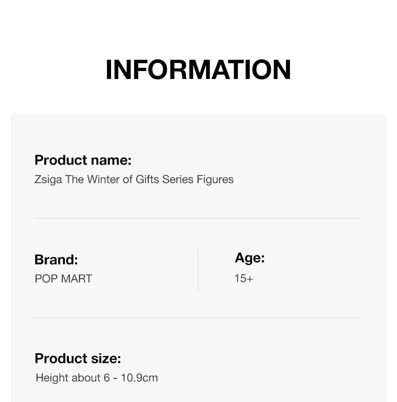 POP MART Zsiga The Winter of Gifts Series Blind Box Figures