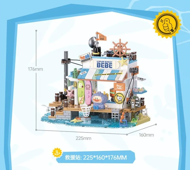 TOPTOY Building Block Parrot BEBE Vacation Series Building Block Small Particle Boy Girl  Assembled Toy Model Ornament Gift