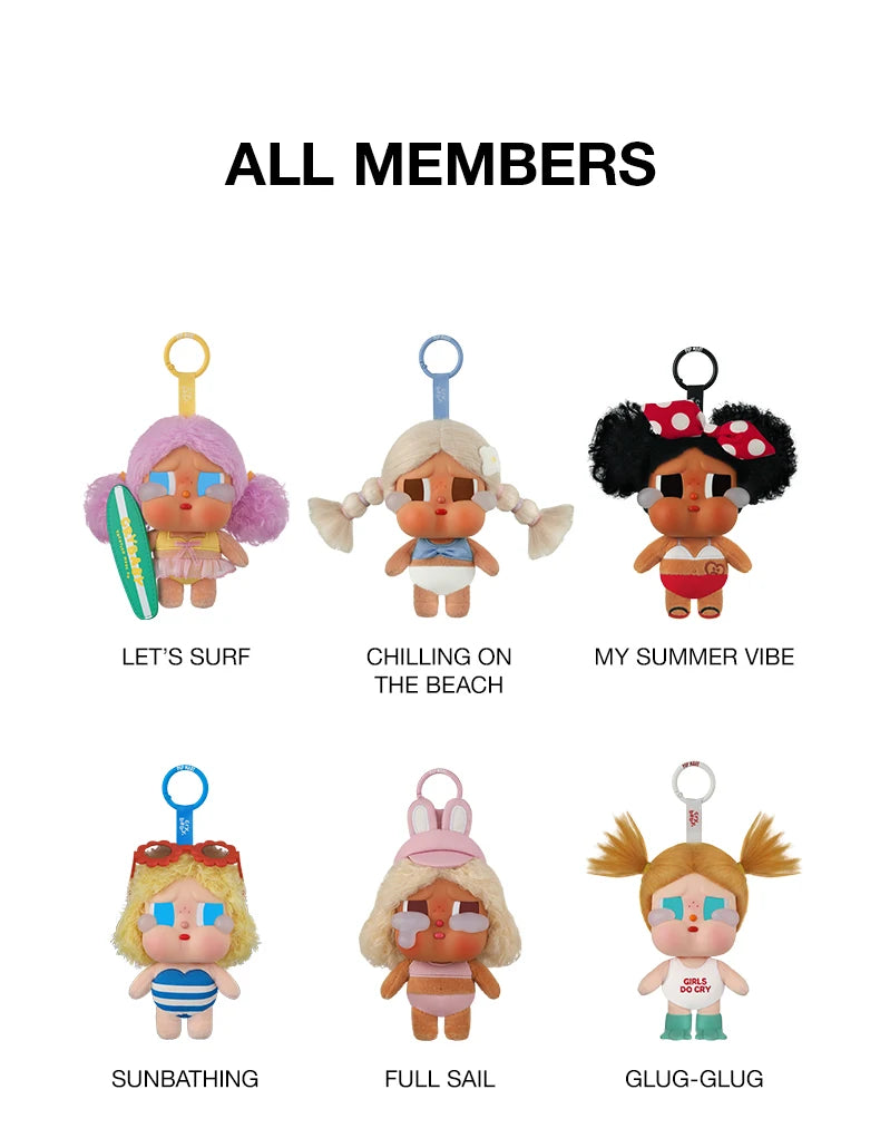 POP MART Crybaby Vacation Mode On Vinyl Plush Pendant Blind Box