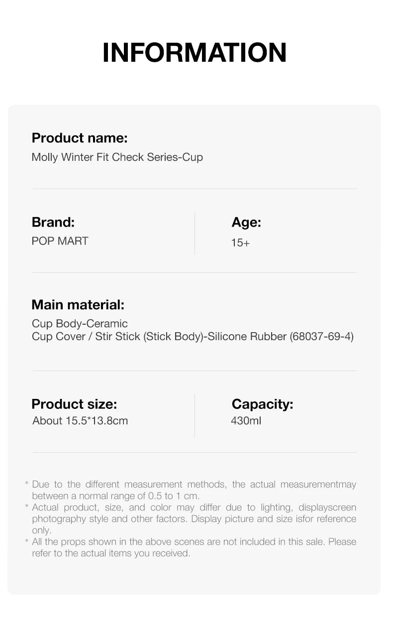 POP MART Molly Winter Fit Check Series Cup