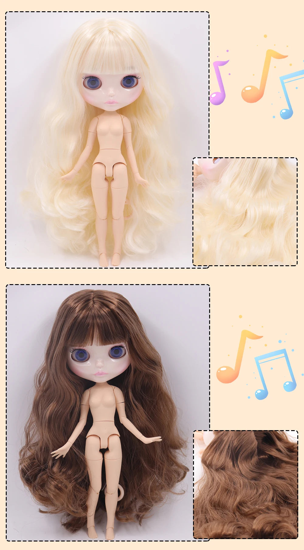 ICY DBS Blyth Doll Carved Lips Face White Skin Joint Body 1/6 BJD image 16