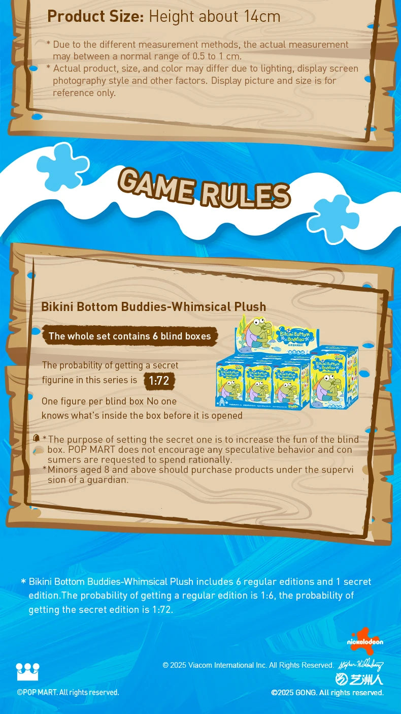 POP MART Bikini Bottom Buddies Whimsical Plush Blind Box
