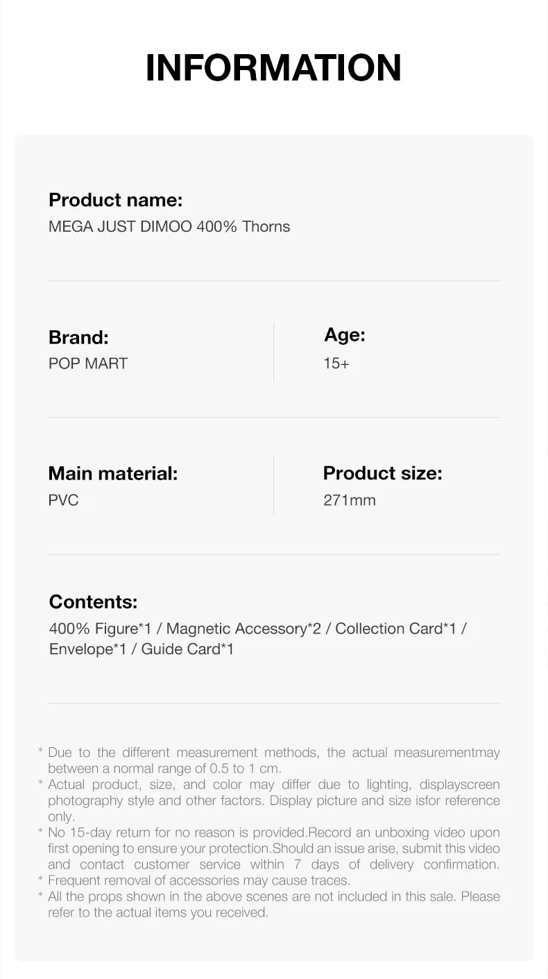 POP MART MEGA JUST DIMOO 400% Thorns Limited Figure