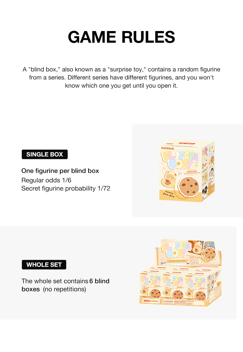 POP MART POP BEAN Fluffy and Cozy Series Fridge Magnet Blind Box