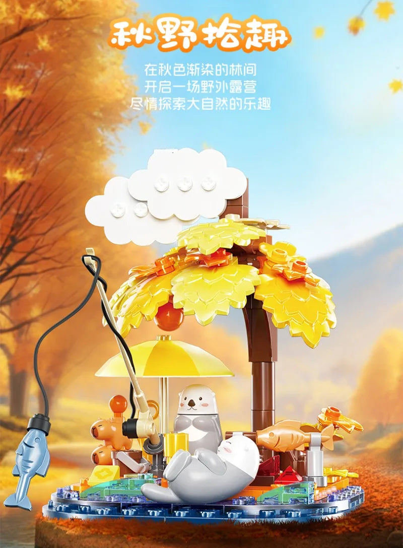 Cute Pet Paradise Four Seasons Story Series Building Blocks