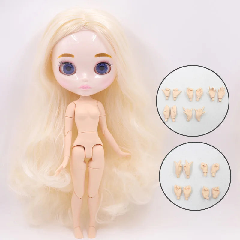 ICY DBS Blyth Doll Carved Lips Face White Skin Joint Body 1/6 BJD image 37