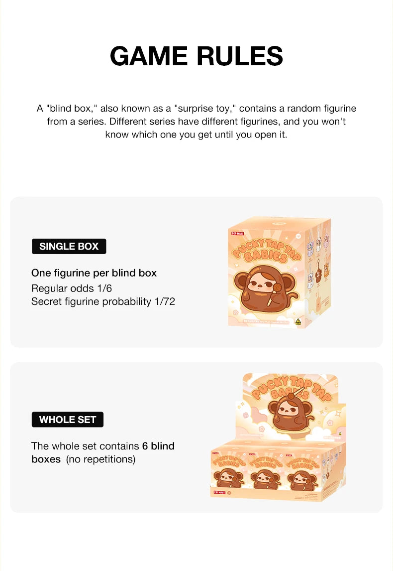 POP MART PUCKY Tap Tap Babies Vinyl Plush Pendant Blind Box