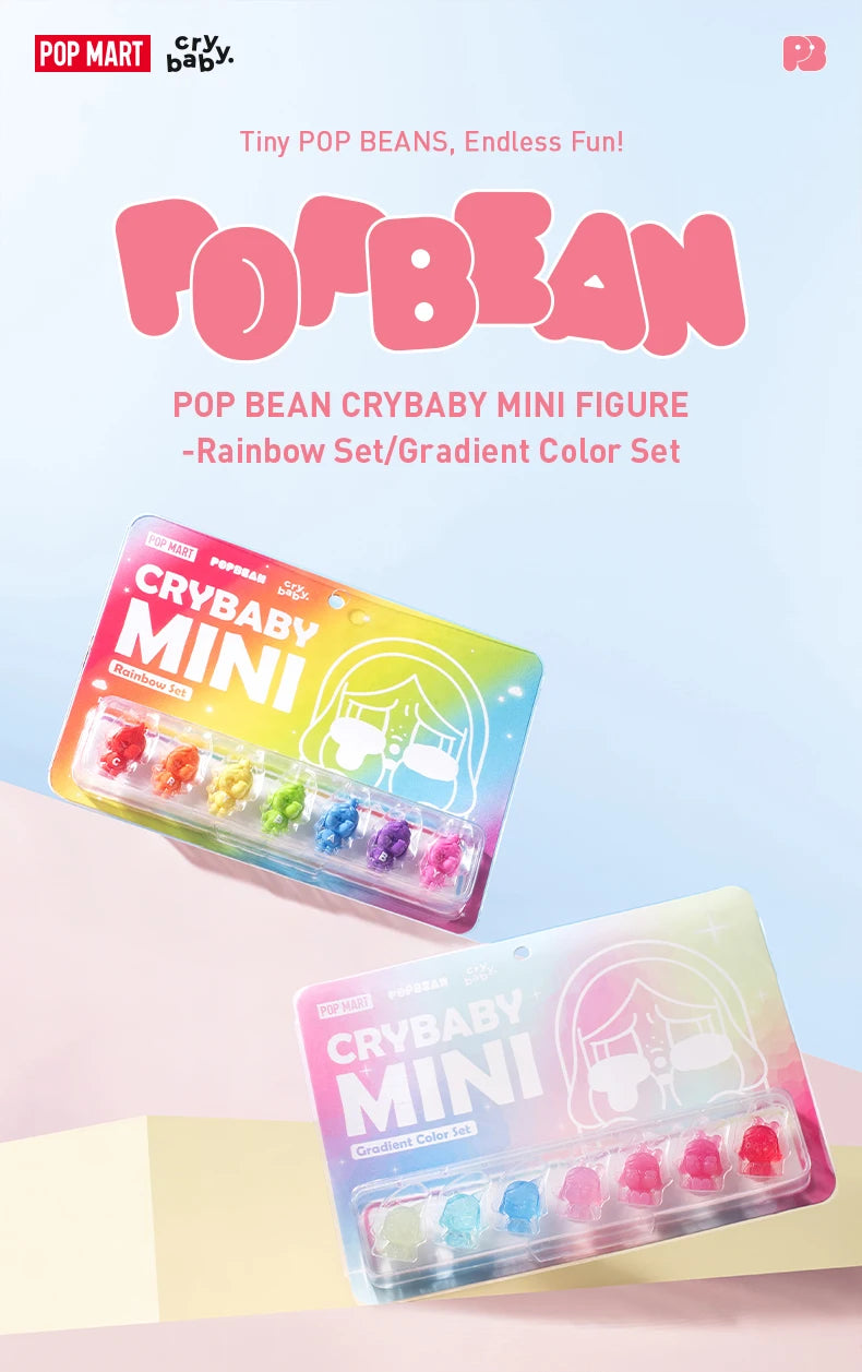 POP MART POP BEAN CRYBABY MINI FIGURE - Rainbow Set / Gradient Color Set