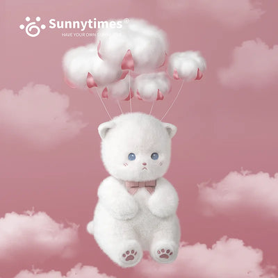 Sunnytimes Waiting Cat Plush Figure 23cm – White