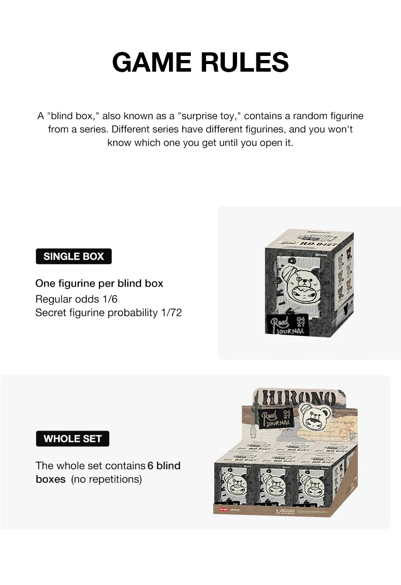 POP MART Hirono Road Journal Plush Doll Pendant Blind Box