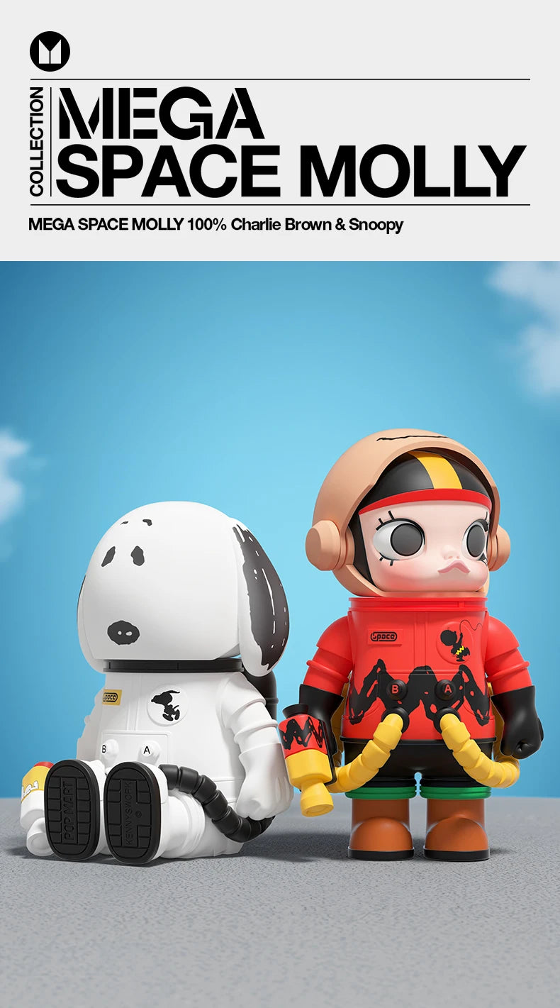 POP MART MEGA SPACE MOLLY Charlie Brown & Snoopy 100% Figure