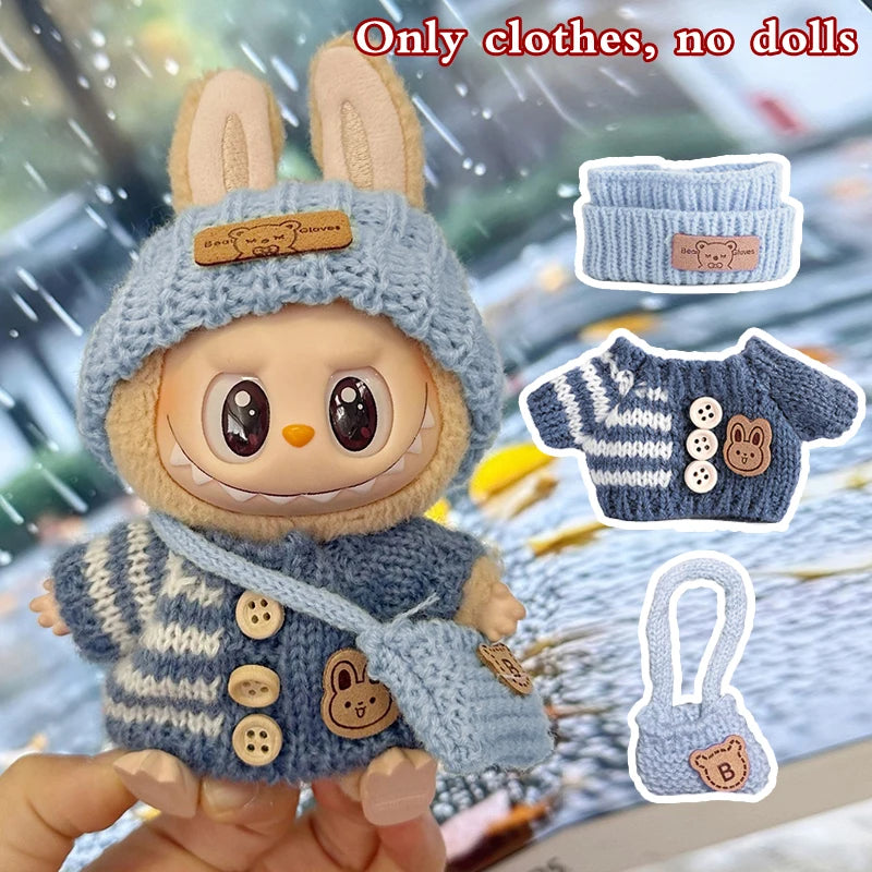 Labubu 17cm Doll Clothes Outfit Set | V1 V2 V3 Sitting Accessories & Designer Clothing