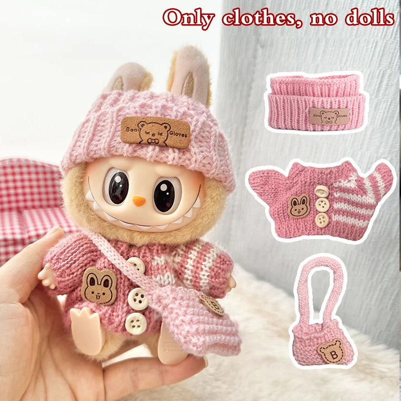 Labubu 17cm Doll Clothes Outfit Set | V1 V2 V3 Sitting Accessories & Designer Clothing