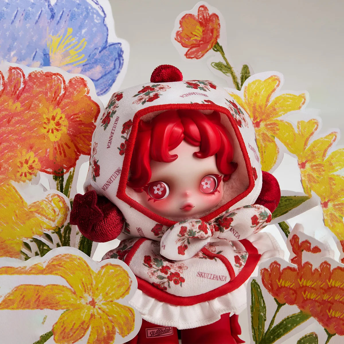 POP MART SKULLPANDA Amid Flowers Plush Doll Pendant side view