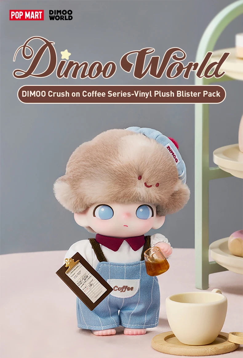 POP MART DIMOO Crush on Coffee Series Vinyl Plush Blister Pack