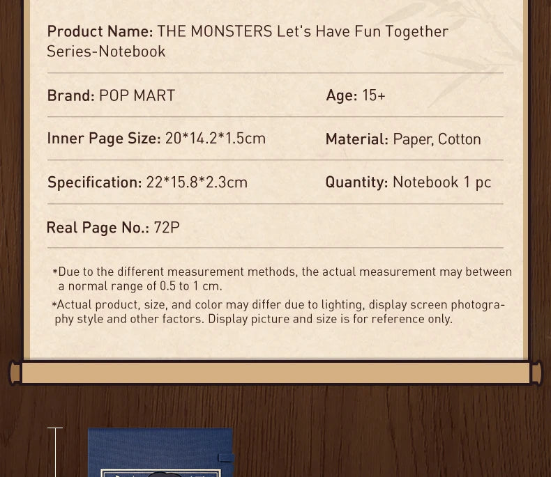 POP MART THE MONSTERS Let’s Have Fun Together Notebook