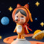 POP MART Crybaby Space Cat Figurine – Orange