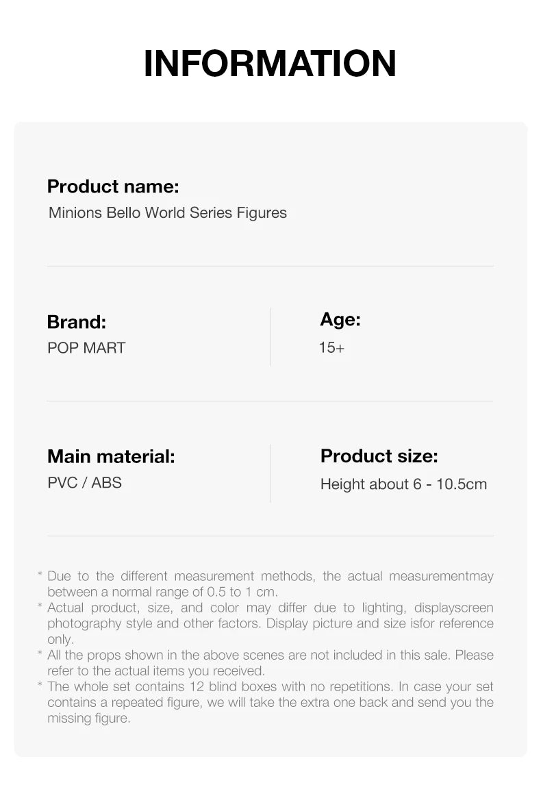 POP MART Minions Bello World Series Blind Box Figures - LIMITED STOCK