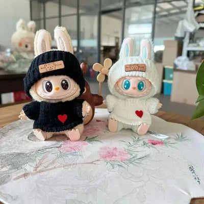 Labubu 17cm Doll Clothes & Accessories | Luxury Outfit with Sweater, Hat, Backpack, Mini Bag