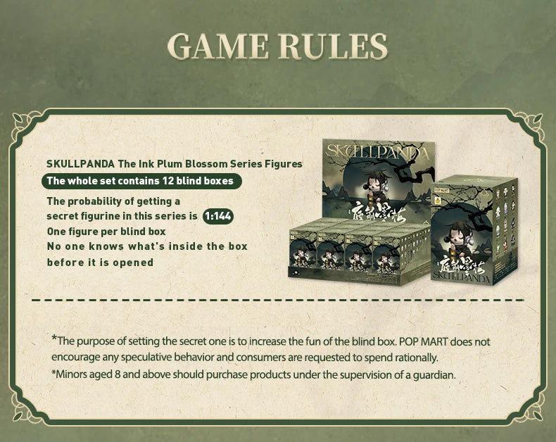 POP MART SKULLPANDA The Ink Plum Blossom Series Blind Box Figures (Pre-Order)